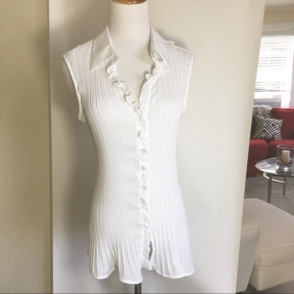 Tailor B. Moss Tops - Tailor B Moss Button Down sleeveless blouse Sz L